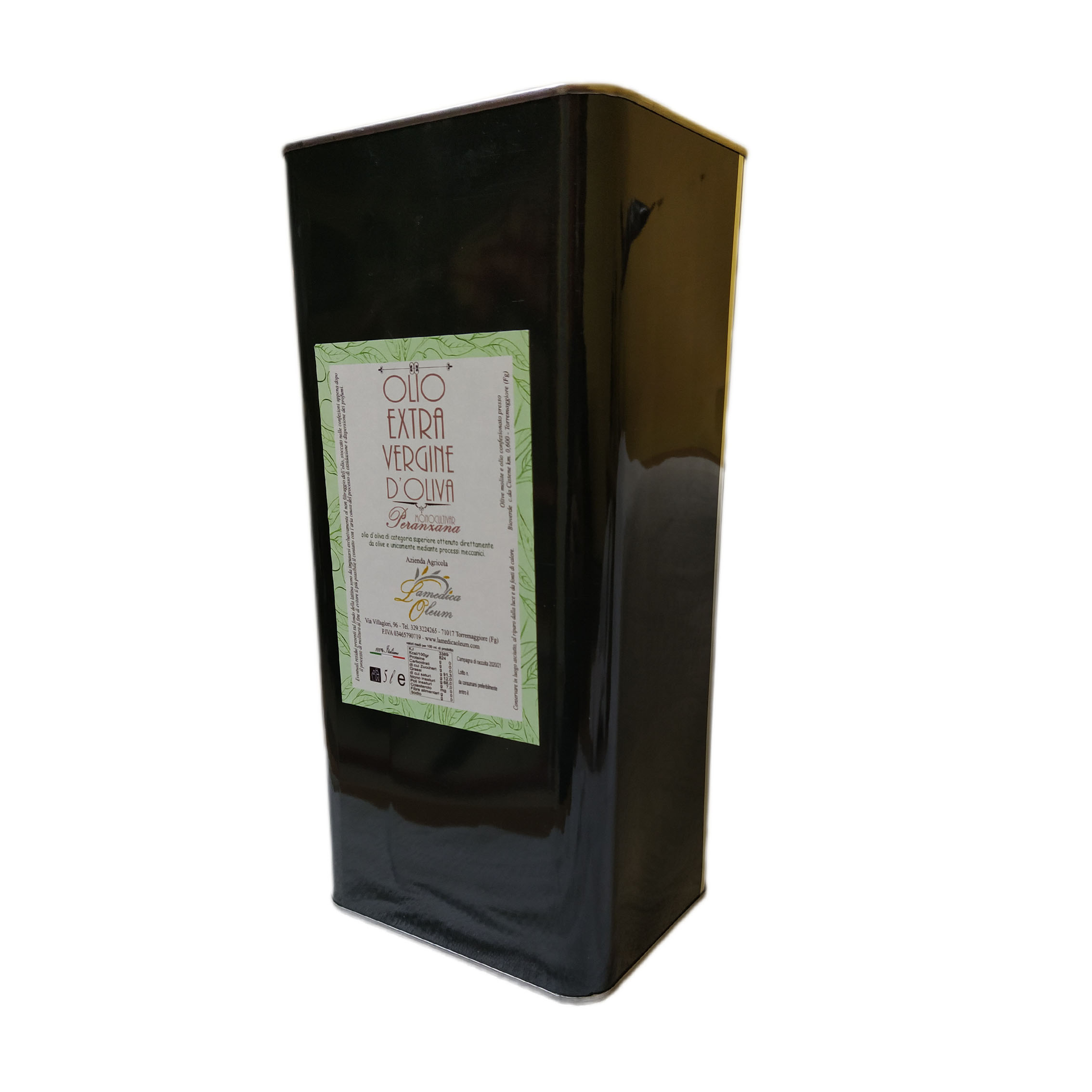 Lattina 5l Olio Extravergine d’Oliva Monocultivar Peranzana