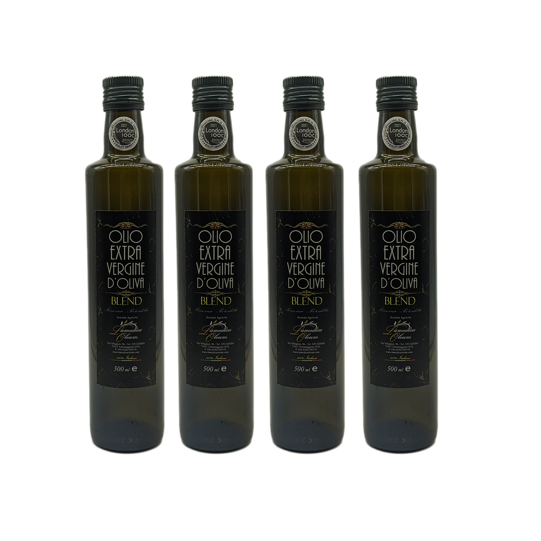 Pack 4 Bottiglie 500ml Olio Extravergine D’Oliva Blend