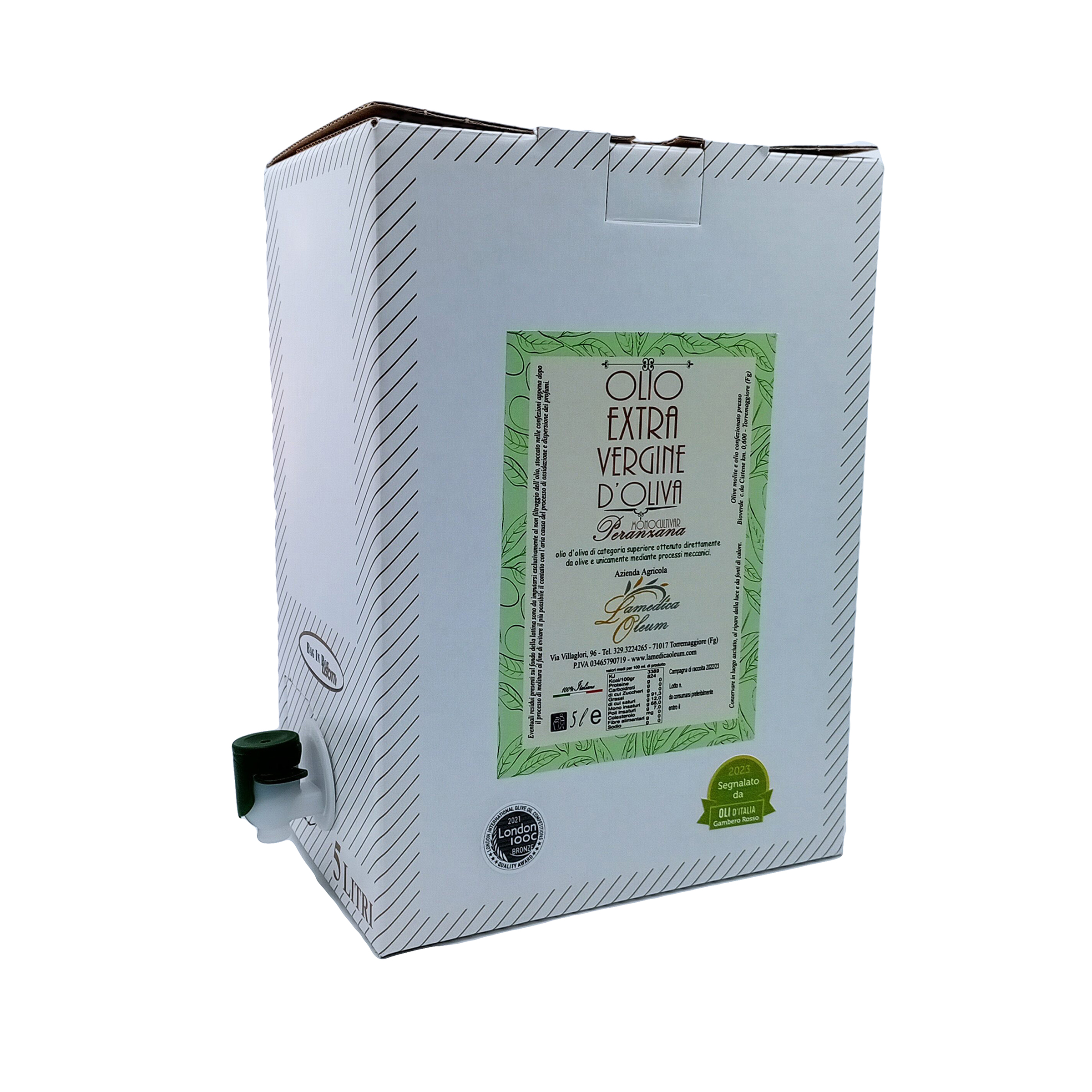 Bag in Box Olio EVO Monocultivar Peranzana 5l